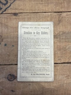Antique Chicago Fire Alarm Telegraph Key Holder Directions Box Locations Station