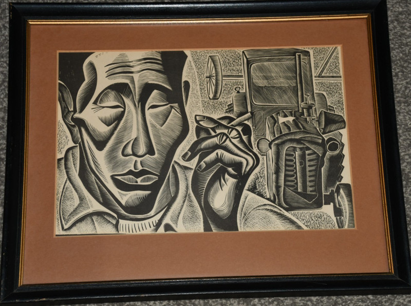 Woodcut t print - May be by Charles White - Russian?