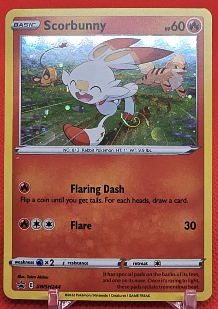 Scorbunny - (Cosmos Holo) SWSH244 SWSH: Sword & Shield Promo Cards Holo Swirl #4