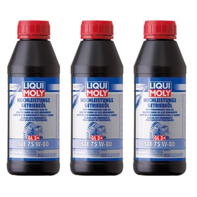 3x 500 ml Liqui Moly 4426 Hochleistungs-Getriebeöl (GL3+)SAE 75W-80 für BMW Opel