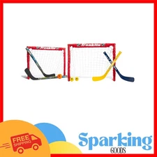 Youth Hockey Goals with Adjustable Sticks - Easy Set for Young Players