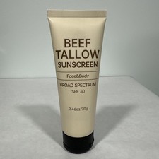 Beef Tallow Sunscreen SPF 30 Natural Reef Safe Face Body Sunblock Non-Greasy