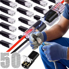 50 Pcs Double Wire Plug in Connector with Locking Buckle, Quick Connect Wire Con