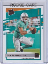 TUA TAGOVAILOA ROOKIE CARD 2020 Donruss RATED RC Miami Dolphons CANVAS VERSION. rookie card picture