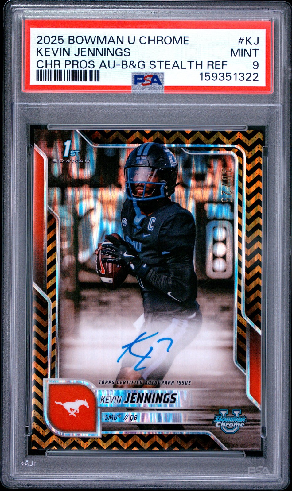 2025 BOWMAN UNIVERSITY CHROME PROSPECT AUTO KEVIN JENNINGS 20/25 PSA 9