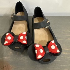 Minnie Mouse Bow Mary Jane IFans Slip On Shoe Black Red Polka Do Toddler Girl 10