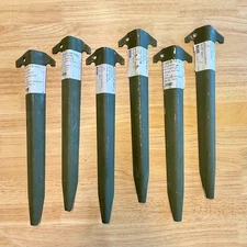 Heavy-Duty Military Grade 12" Aluminum Tent Stakes - 6 Pack (Green)