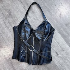 Gothic Steampunk Corset Vest Lace-Up Cosplay Punk Rock Biker Sz Medium