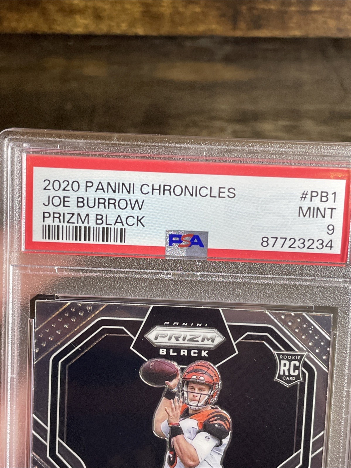 2020 Chronicles Joe Burrow Prizm Black Rookie PSA 9 #PB-1 view 3