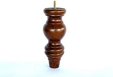 8" Tall Wooden Turned Feet/Sofa/ Chair/ Ottoman Leg  Brown Walnut ( Pack  of 4 )