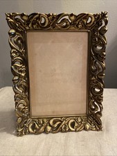 Vintage Gold Ornate Metal Photo Picture Frame 4.5  x6  Roses And Flowers