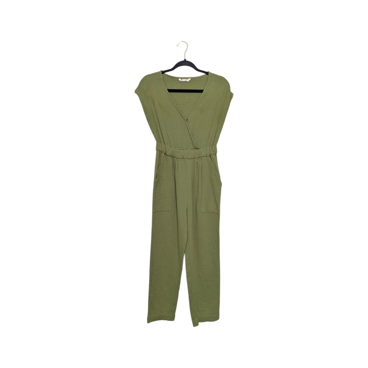 Backcountry Sleeveless Cotton Gauze Jumpsuit Olive Green Gorpcore Earth Tones