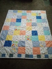 Handmade Patchwork Quilt 54x71 Dinosaurs Lambs,Bears, Bunnies, Foxes 2 Sided