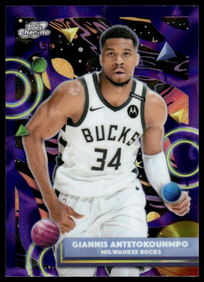 2025-26 Topps Cosmic #190 Giannis Antetokounmpo Purple Nebula Refractor #/150