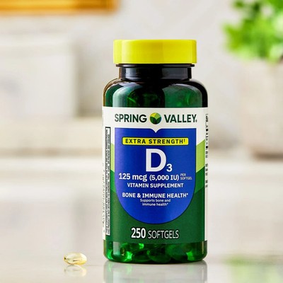 Spring Valley Vitamin D3 Supplement Softgels - 5000iu 250 Count