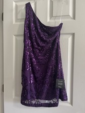 Lulus Women’s XL Purple Sequin Paisley Mini Dress NWT Party Cocktail