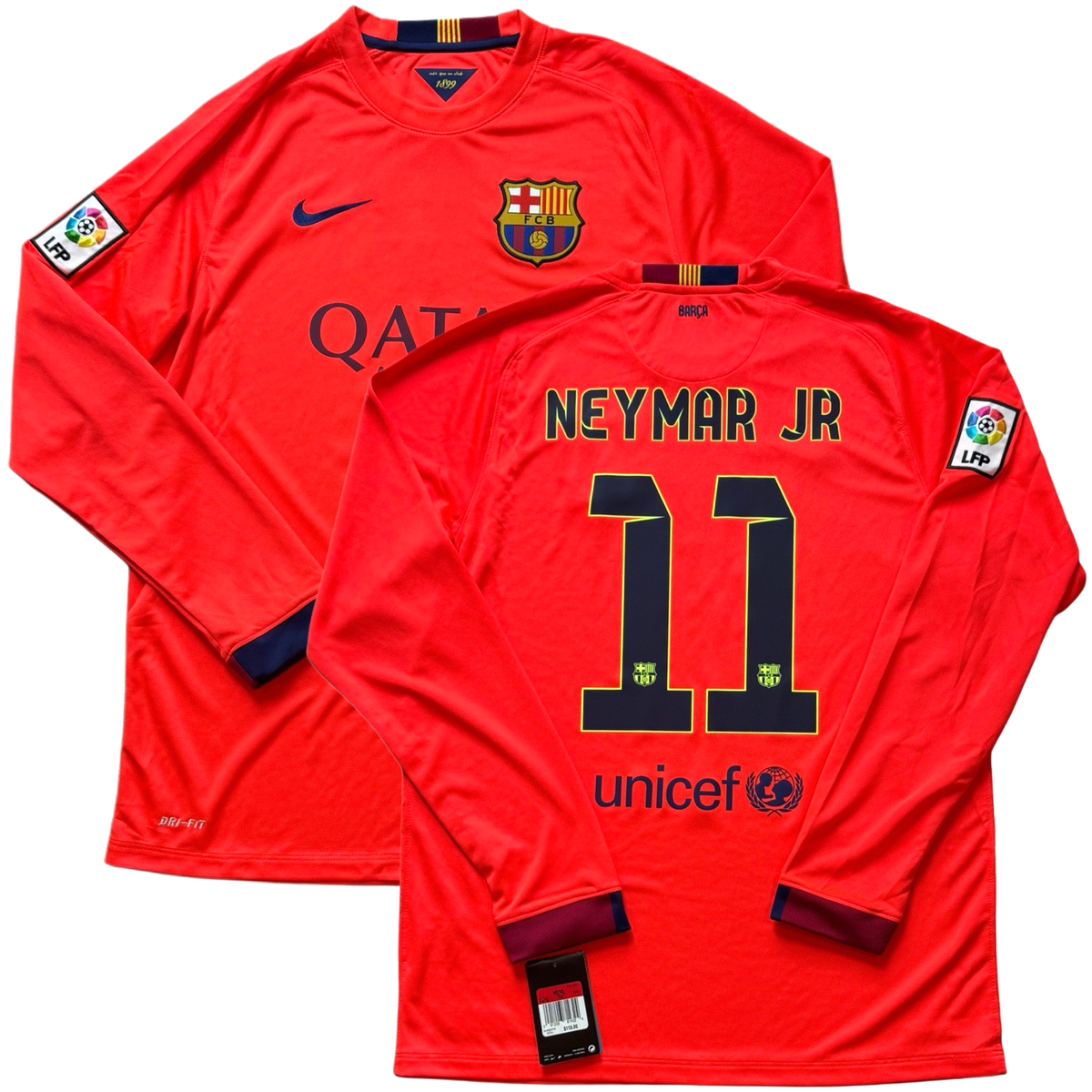 Nike FC Barcelona NEYMAR JR 11 DRI-FIT上下 2014/15 Barcelona Away Jersey #11 Neymar Jr Large Nike Long Sleeve