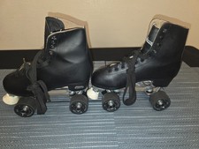 CHICAGO SKATES Men's Premium Leather Lined Rink Roller Skate - Classic Black ...