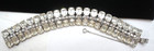 VINTAGE WEISS RHINESTONE BRACELET SIGNED CLEAR EMERALD CUT STONES JEWELRY