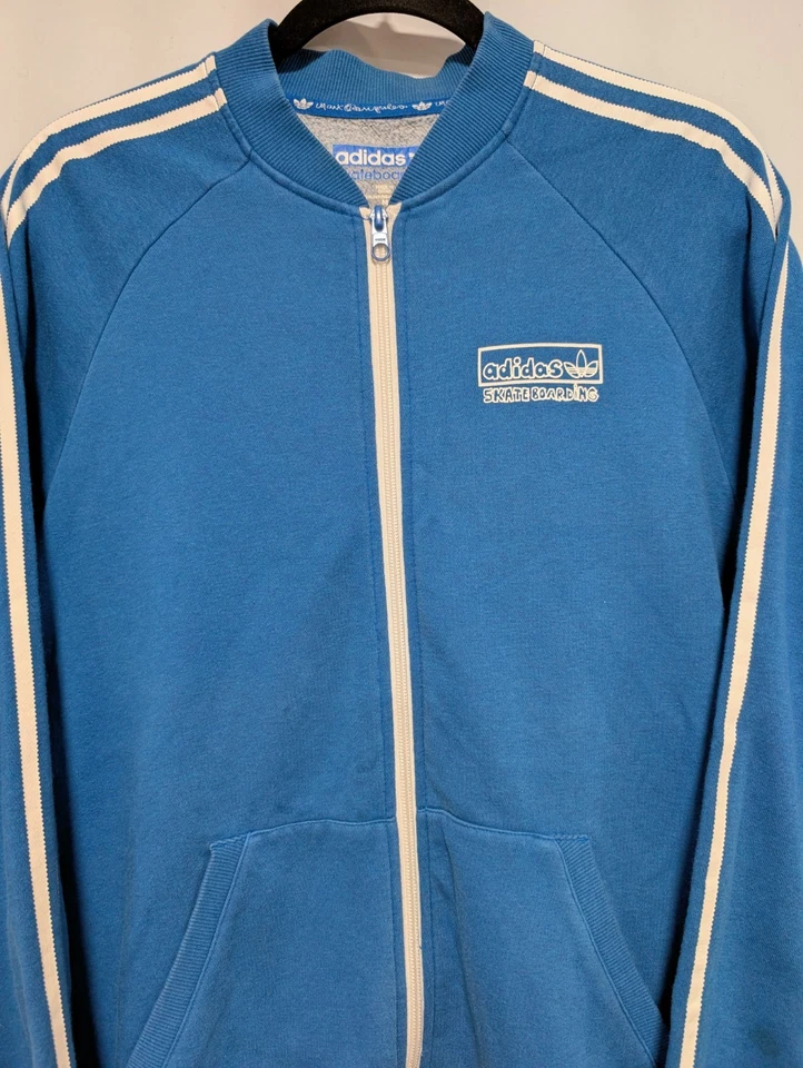 Adidas Skateboarding Tres Rayas Azul Chaqueta Marca Gonzalez Talla Mediana  Foto 2 de 4