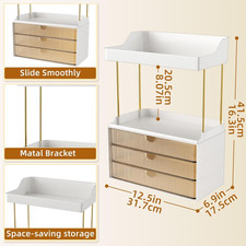 3 Drawers Makeup Organizer - 5 Tier Bathroom Counter Organizers and Storage, ...