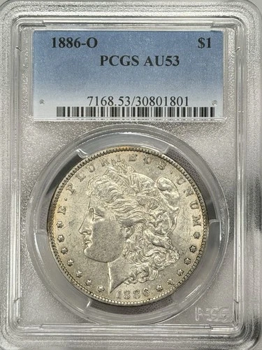 1886-O Morgan Dollar $1 PCGS AU53 New Orleans Silver One US Coin SEMI KEY DATE!