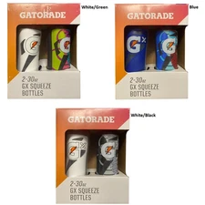 Gatorade GX 30oz Montage Squeeze Water Bottles, 2 Pack
