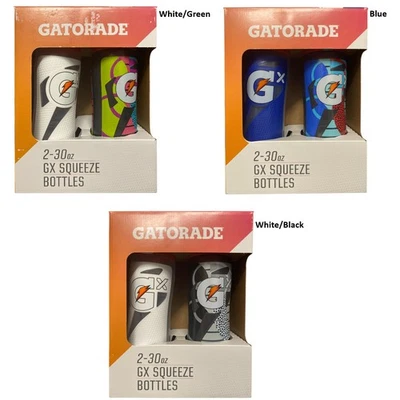 Gatorade GX 30oz Montage Squeeze Water Bottles, 2 Pack