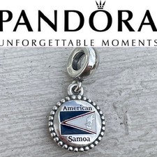 Rare PANDORA American Samoa Exclusive Flag Dangle Charm