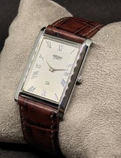 Rare Vintage Seiko Slim Tank Quartz Men's Wrist Watch With Free DDP Shipping
