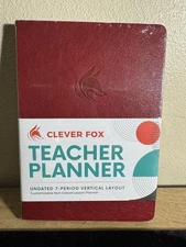 Clever Fox Teacher Planner ~ Customizable Non-Dated Lesson Planner Wine Red
