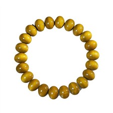 Golden Phoebe Wood Mala, Natural Cat  s Eye Buddhist Beads Collectible Bracelet
