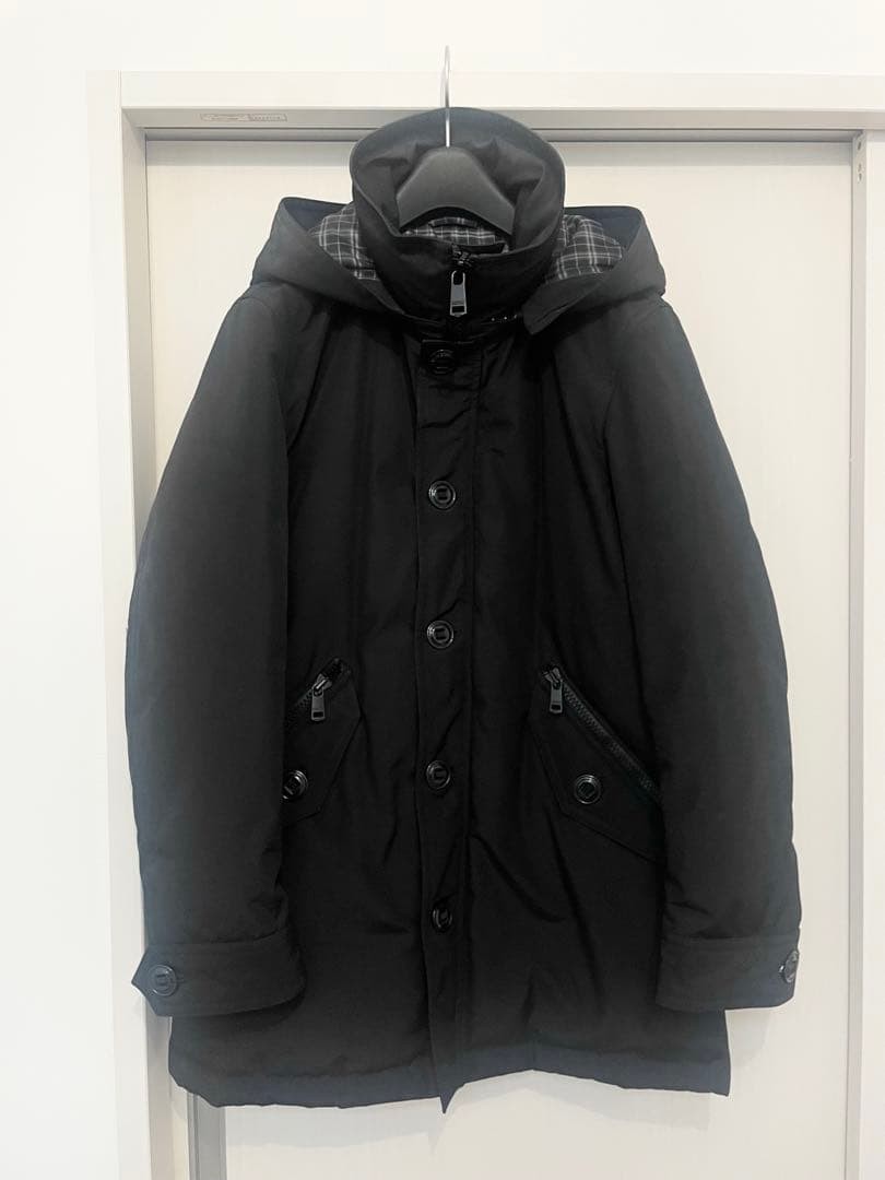 Burberry Black Label Mods Down Coat Black M 3-Way Removable Fur Used thumbnail 3