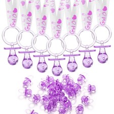 ZYFLSQ 24 Baby Shower Pacifiers 54 Piece Assortment, Purple-54 Sets