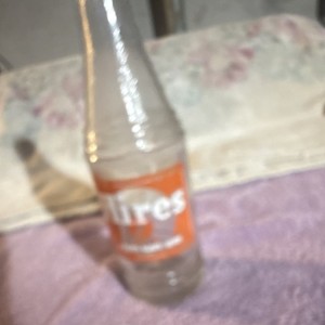 Hires Root Beer Soda Advertising Bottle Clear Glass Red & White Label