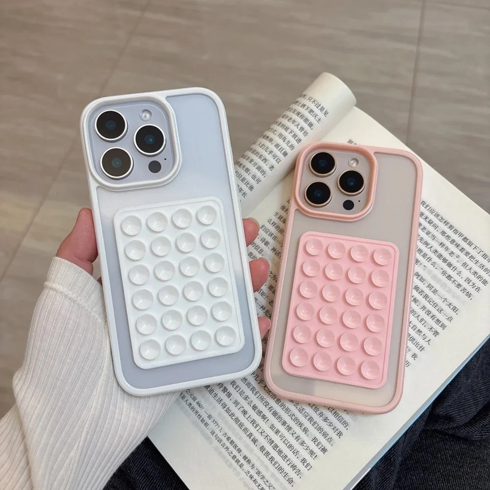 💖Cover Airbag con ventosa - Silicone - vari colori -iPhone 12 a 17 - Immagine 2 di 4