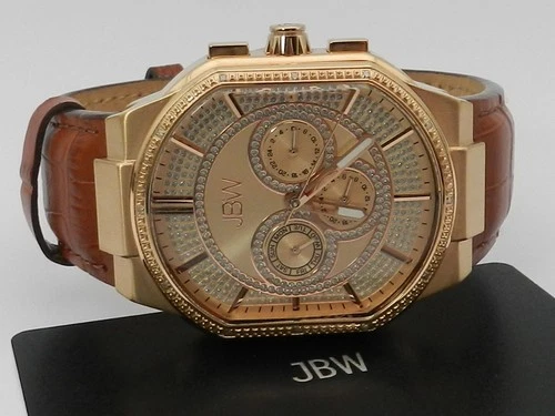 Jbw Men's Orion Diamond (1/8 ct.t.w.) 18K Rose Gold Plated Stainless Steel Watch