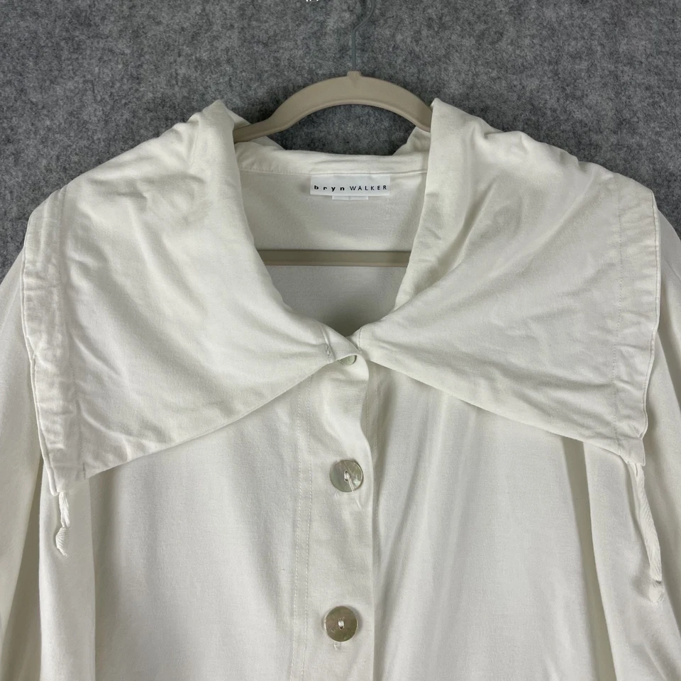 Cardigã Bryn Walker Feminino Médio Marfim Bambu Algodão Ruched Stretch Lagenlook - Imagem 2 de 4