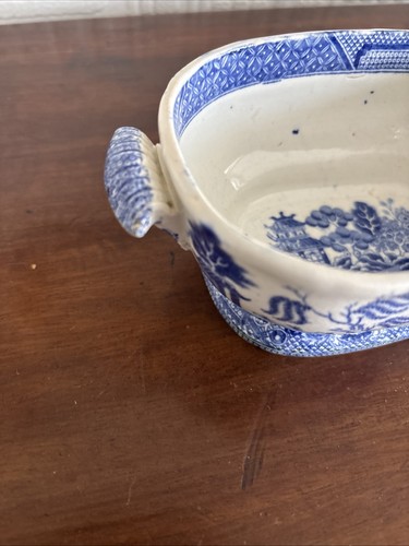 Antique Georgian Davenport Willow Pattern Small Serving Tureen - Picture 3 of 14