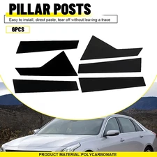 6Pcs Glossy Black Window Pillar Post Trim Cover For 2016 2017-2020 Cadillac CT6