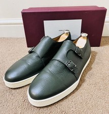 John Lobb Holme Natural Calf Dark Green Leather  Shoes Mens UK 10 US 11 EU 44