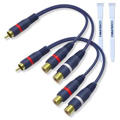 Cinch Splitter Cable R-C-A Y Splitter Adapter Cables 1 Male to 2 Fema