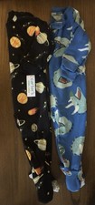 2 Carter's Footed Fleece Blanket Sleeper Pajamas Size 12 M