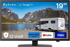 SYLVOX 19-Inch RV TV, 12 Volt Smart TV with Google OS, 178° Wide Viewing, HDMI/U