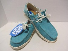 HEY DUDE WENDY FUNK COASTAL JUTE CERAMIC BLUE WOMEN'S SHOES 10 BRAND NEW NWT