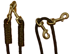 Black Poly Rope English Western DRAW REINS w/ Brass Hardware  Horse Training