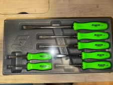Brand New Snap-on Hard Handle Screwdriver Set Green Sddx70ag Made In Usa
