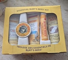 Burt's Bees Essential Gift Set, 5 Travel Size Products Lip Balm Lotion FootCream