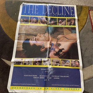 THE DECLINE OF WESTERN CIVILIZATION poster BLACK FLAG GERMS FEAR. POOR CONDITION