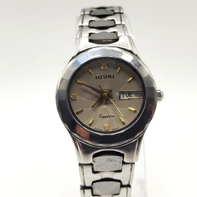Rado Sapphire Crystal Prisim Womens Watch 22mm Day/Date Dial  New Battery